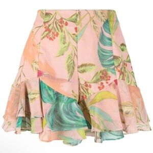 NWT PatBo tropicalia ruffle hem floral shorts